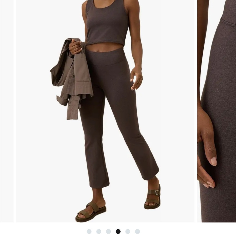Pact On the Go To Crop Boot Cut Chocolate Heather Brown Ankle Pants
